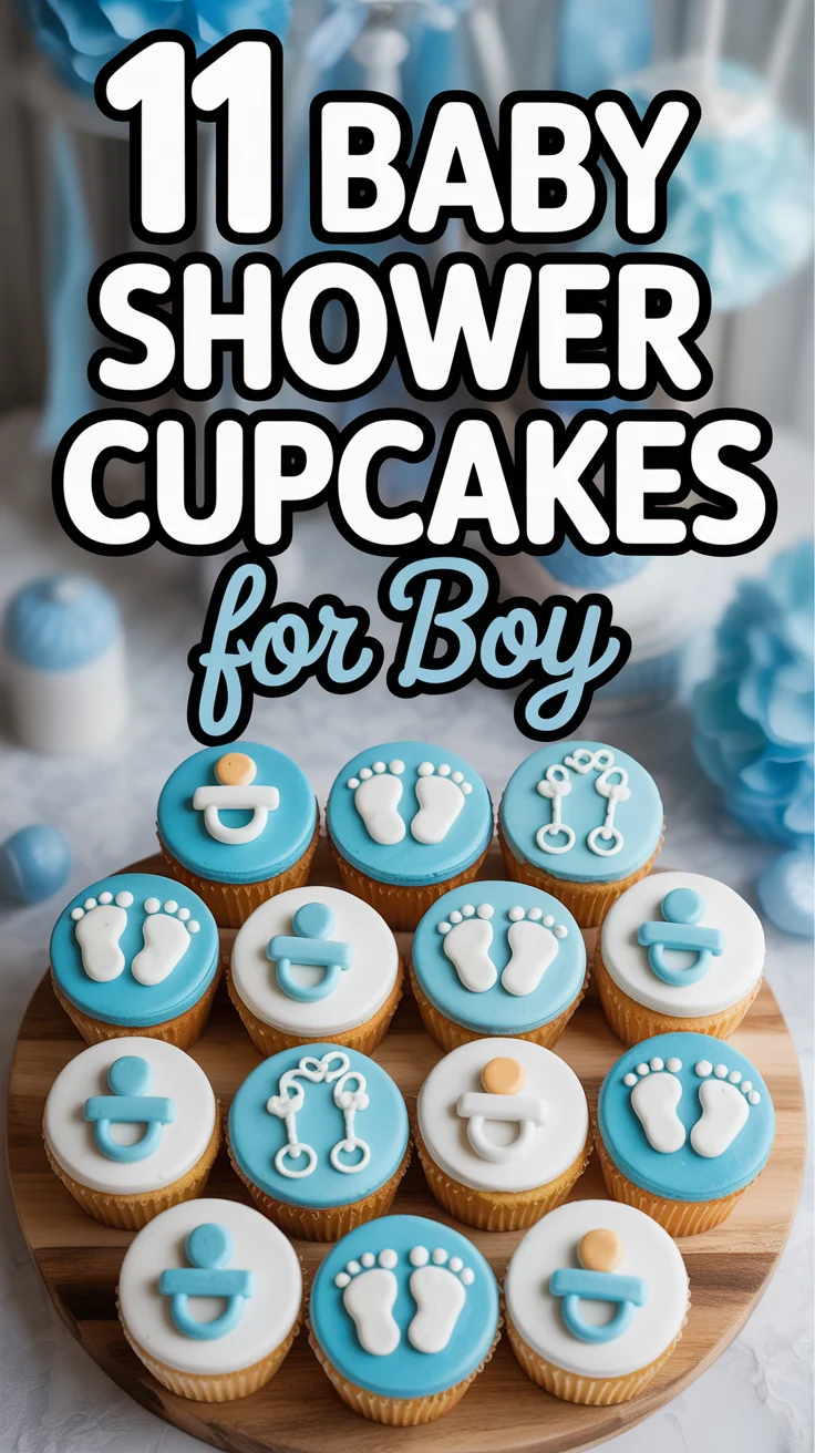 💙 11 Baby Shower Cupcakes For Boy