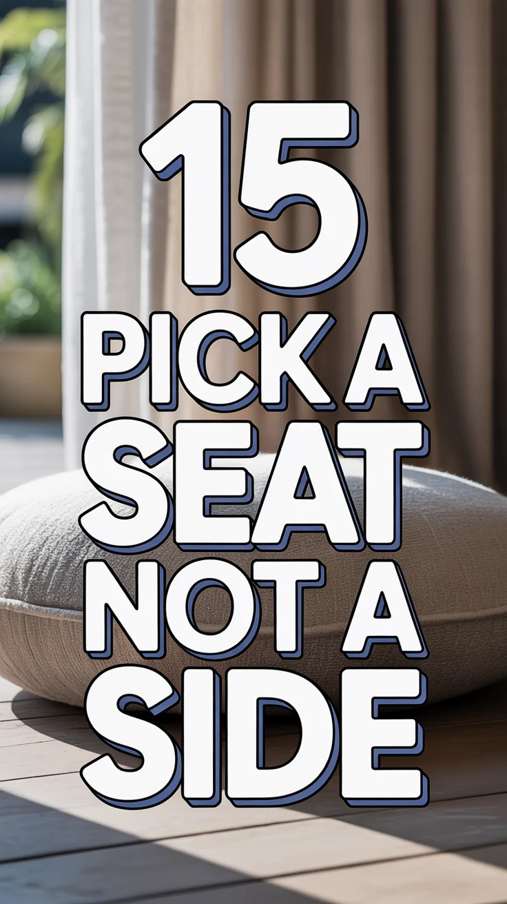 🧘‍♀️ 15 Pick A Seat Not A Side