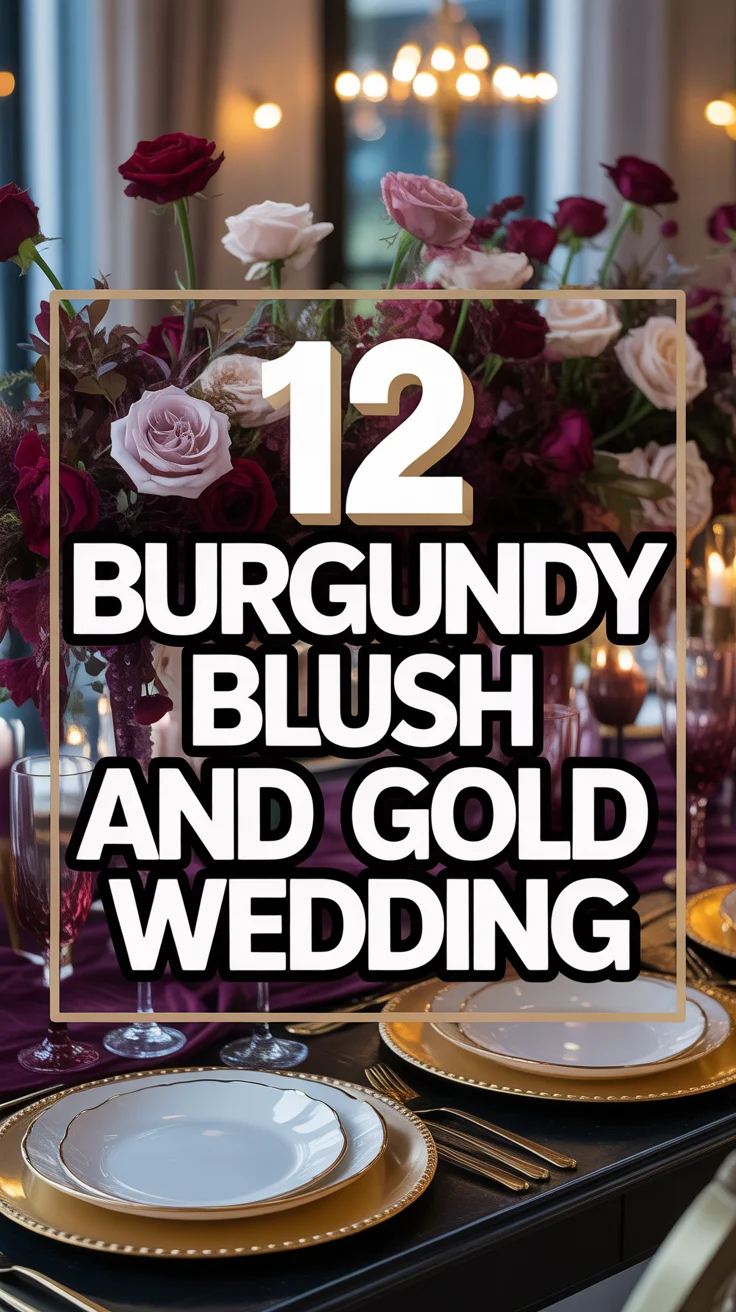 💍 12 Burgundy Blush And Gold Wedding
